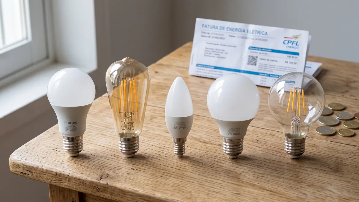 Descubra se a lampada led economia real na conta de luz é verdade. Veja o Top 5 de 2026, calcule o payback em dias e pare de perder dinheiro hoje mesmo!
