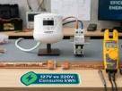Embora o consumo em kWh dependa da potência em Watts, a rede 220V trabalha com metade da corrente elétrica, exigindo fiação mais fina e reduzindo perdas por aquecimento nos cabos.