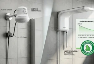 Comparativo de chuveiro elétrico custo benefício entre modelo eletrônico com haste e multitemperatura 4T na conta de luz